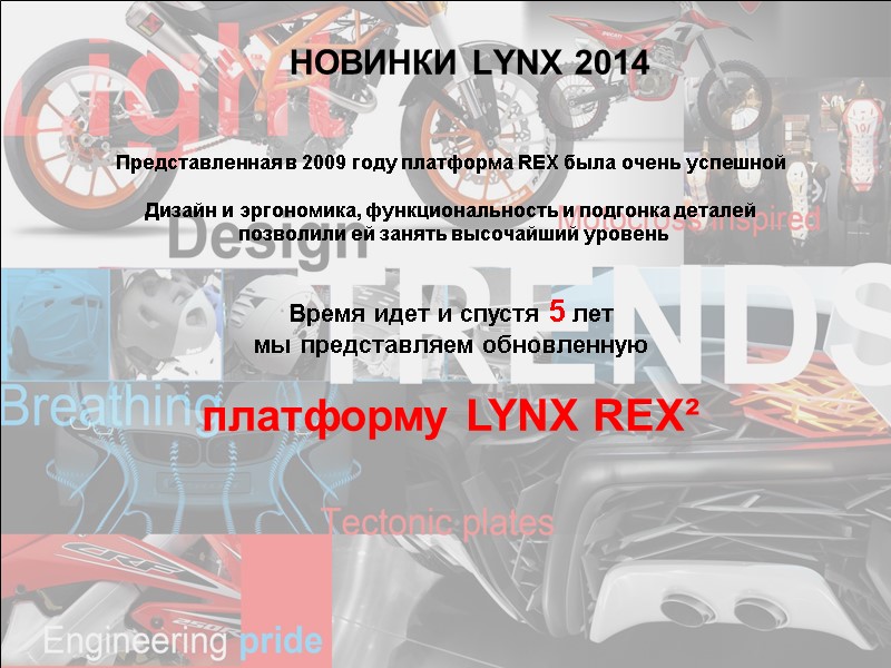 НОВИНКИ LYNX 2014    Представленная в 2009 году платформа REX была очень